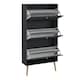 image 5 of Cumbria Shoe Cabinet 3 Flip Down Doors Dark Grey