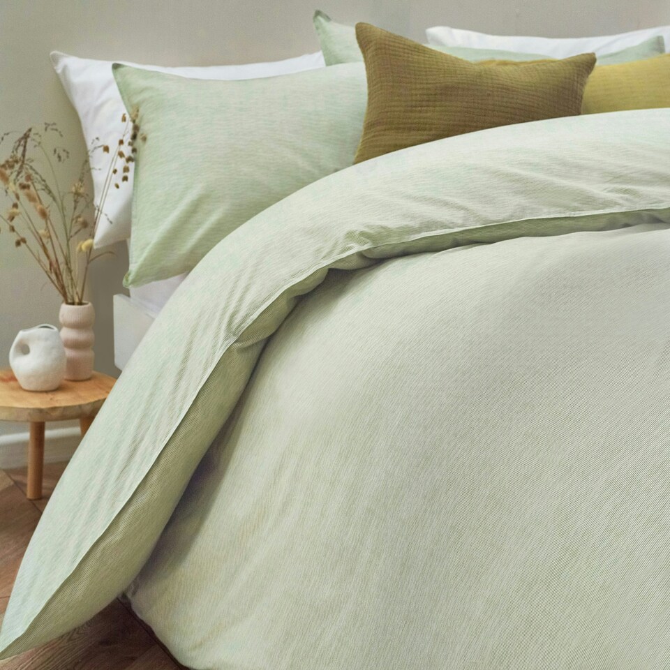 image 1 of Yard Heaton Stripe 100% Cotton Double Duvet Cover Set