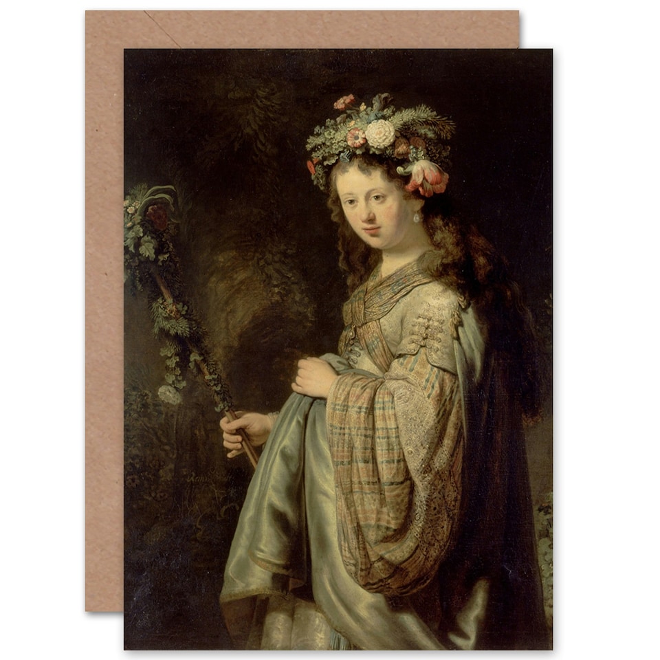 image 1 of Rembrandt Saskia As Flora Goddess Blank Art Card