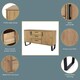 image 2 of Texas 2 Door 3 Drawer Medium Sideboard in Antique Waxed Pine - Industrial Style with Metal Legs | Brown | Brown | One Size | 1