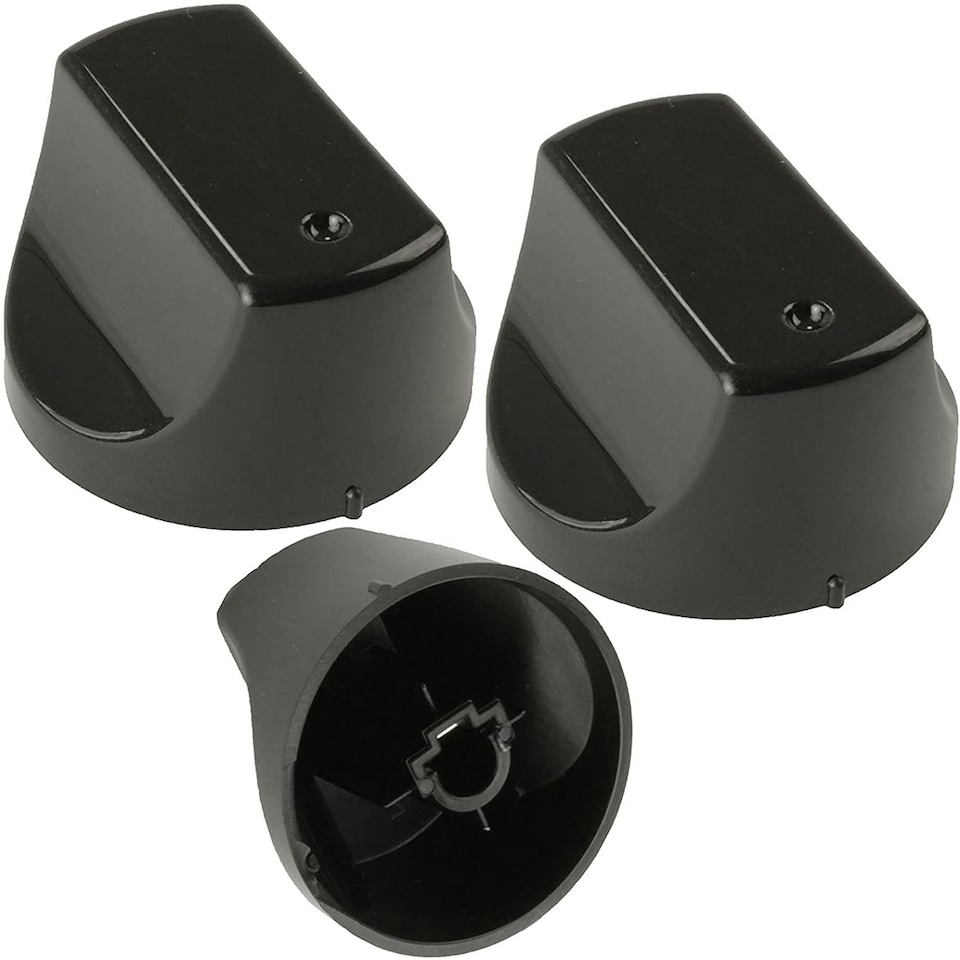 image 1 of SPARES2GO Black Control Knob Switch for Hotpoint Hot-Ari DH53K DH53KS DH93CK MH99.1 SH31K SH33K SH33KS Oven Cooker (Pack of 4) DH53K DH53KS DH93CK