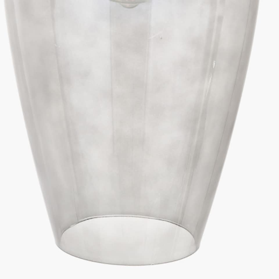 image 1 of Grey Glass Pendant Ceiling Light with Antique Silver Metal Chain Pendant | Grey | Grey | 1