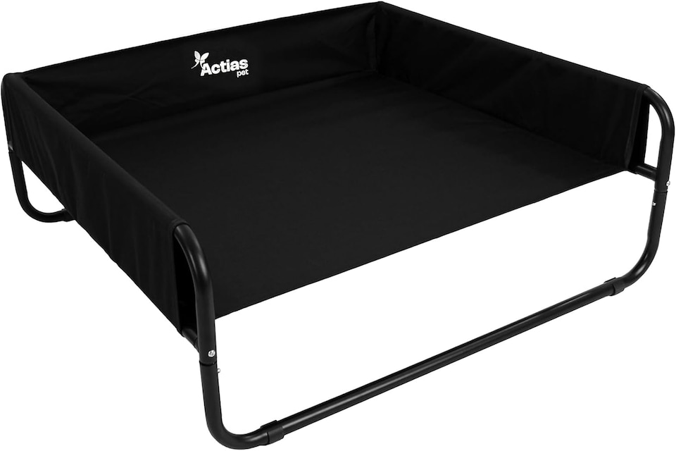 image 1 of Actiaspet Elevated Dog Bed Steel Frame Raised Pet Cot Black or Grey (Black, Large)