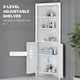 image 6 of kleankin Corner Bathroom Cabinet, Double Doors and Adjustable Shelves, White