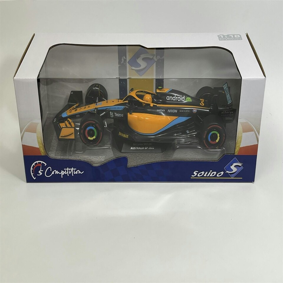 image 1 of Daniel Ricciardo #3 McLaren MCL36 Australia GP 2022 1:18 Scale Solido 1809101