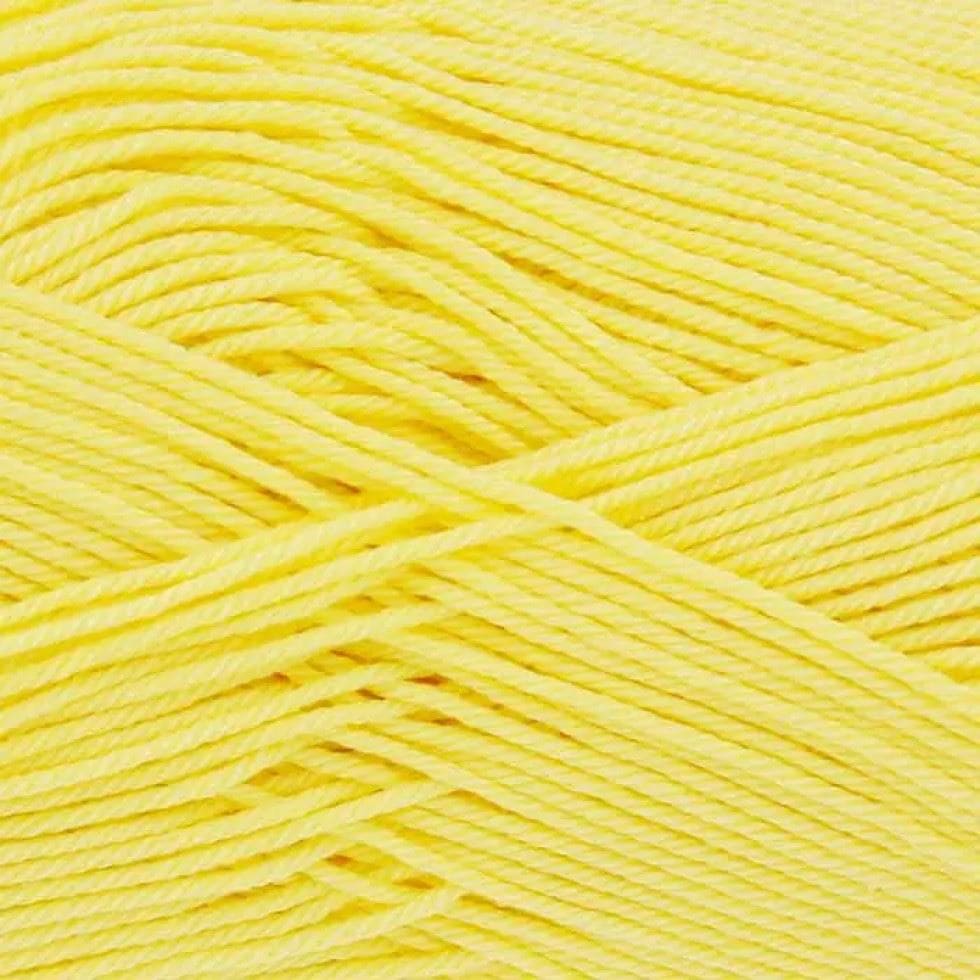 King Cole Yellow Giza Cotton 4 Ply Yarn (Value Pack 12 x 50g Balls) For Crochet, Knitting - 158m per ball