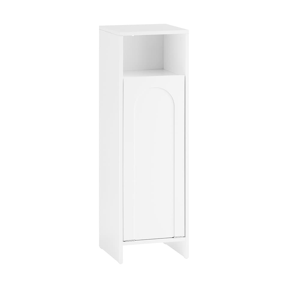 image 1 of SoBuy Bathroom Storage Cabinet with Removable Laundry Basket, White, 11.8x11.8x38.2 inches, 15.8 kg - BZR161-W