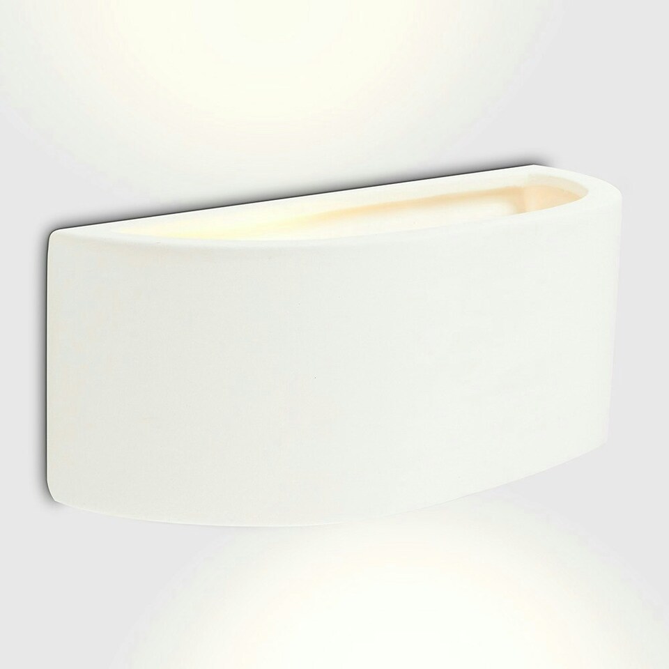 image 1 of ValueLights Pair Of Modern Planter Style White Ceramic Wall Lights | White