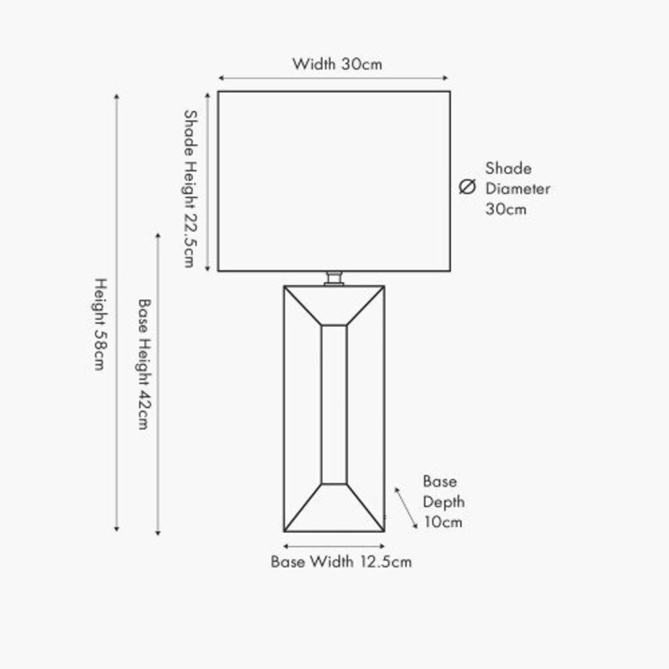 image 1 of Block White Ceramic Tall Table Lamp Cream | White