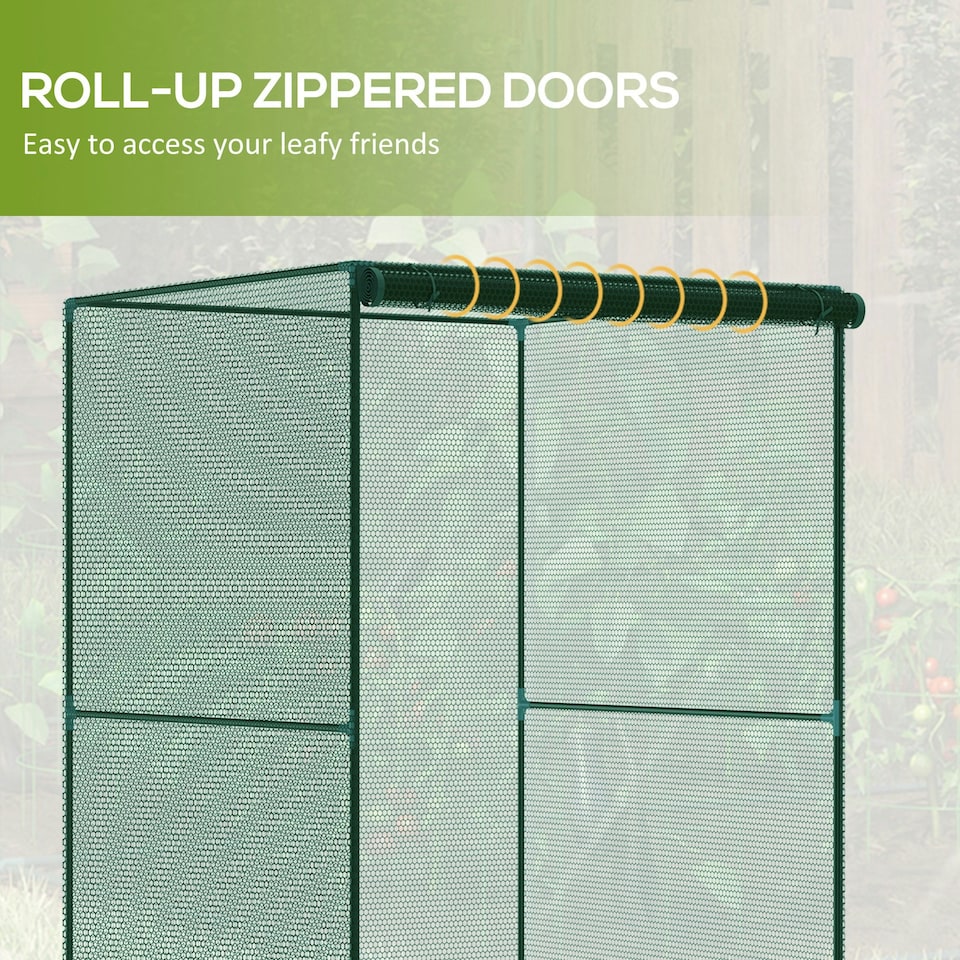 image 1 of Outsunny Fruit Cage, Plant Protection Tent, 1.2 x 1.2 x 1.8m, Dark Green