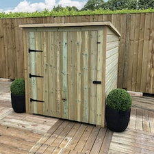 6 x 4 Pressure Treated Tongue And Groove Mobility Scooter Store With Large Single Door (No Floor) (6' x 4' / 6ft x 4ft) (6x4)