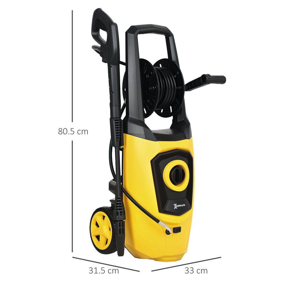 image 1 of DURHAND Portable Power Washer 1800W, 150 Bar, 510 L h for Garden, Yellow