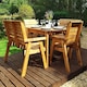 image 7 of Hand Made 6 Seater Rustic Wooden Garden Furniture Table and Bench/Chairs Set