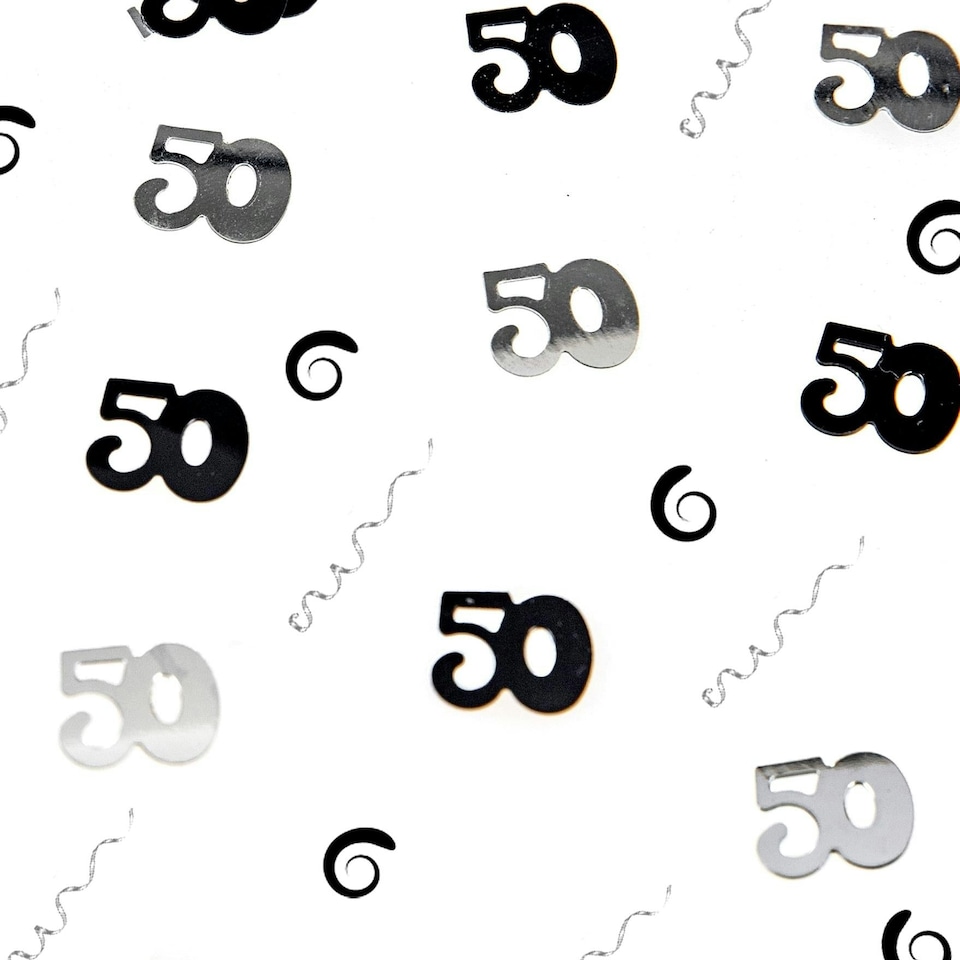 image 1 of 4 x 14g 50th Black Happy Birthday Confetti