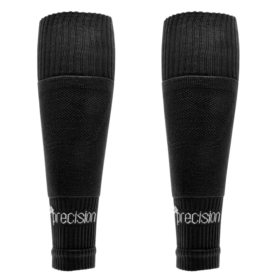 image 1 of Precision Training Pro Adult’s Footless Sleeve Sport Socks, Stretch Fit, Compression Support For Football, Rugby And Hockey, Black