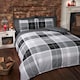 image 2 of Argyle Design Tartan Polyester Duvet Set With Pillowcase Grey | King