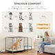 image 5 of PawHut Heavy Duty Dog Crate, Large Dog Cage with Wheels and Tray