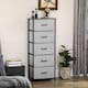 image 2 of HOMCOM Fabric Chest of Drawers, Industrial Bedroom Dresser with 5 Fabric Drawers, Steel Frame and Wooden Top for Nursery, Living Room, Hallway, Grey