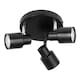 image 5 of Set of 2 Black 3 Light IP44 Bathroom Round Spotlights | Black | 2