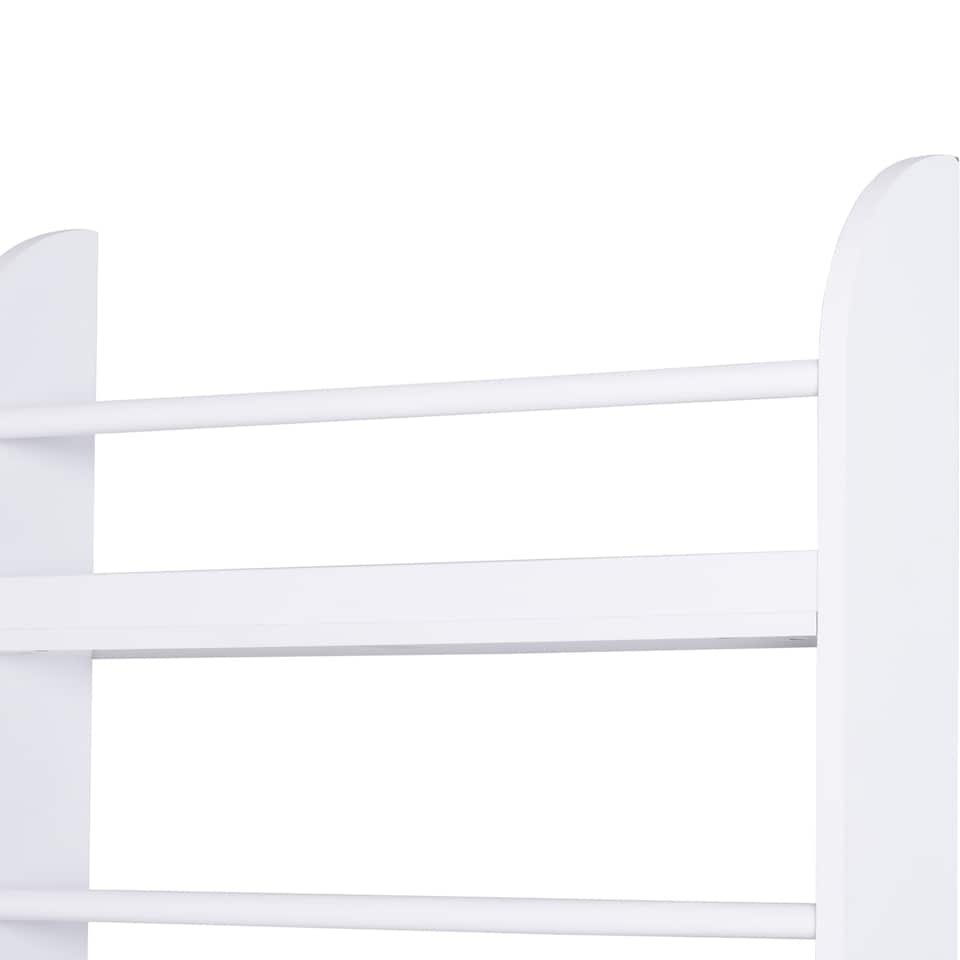 image 1 of HOMCOM Bookcase, 4 Tier Wall Mounted Bookshelf, 15cm Depth Storage Shelving Rack for Bedroom Nursery Office Home, Accessories Supplies, White