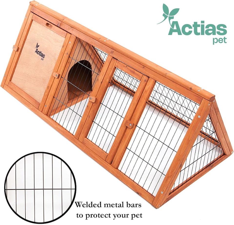 image 1 of Actiaspet 46in Wooden Rabbit Hutch & Cover Guinea Pig House