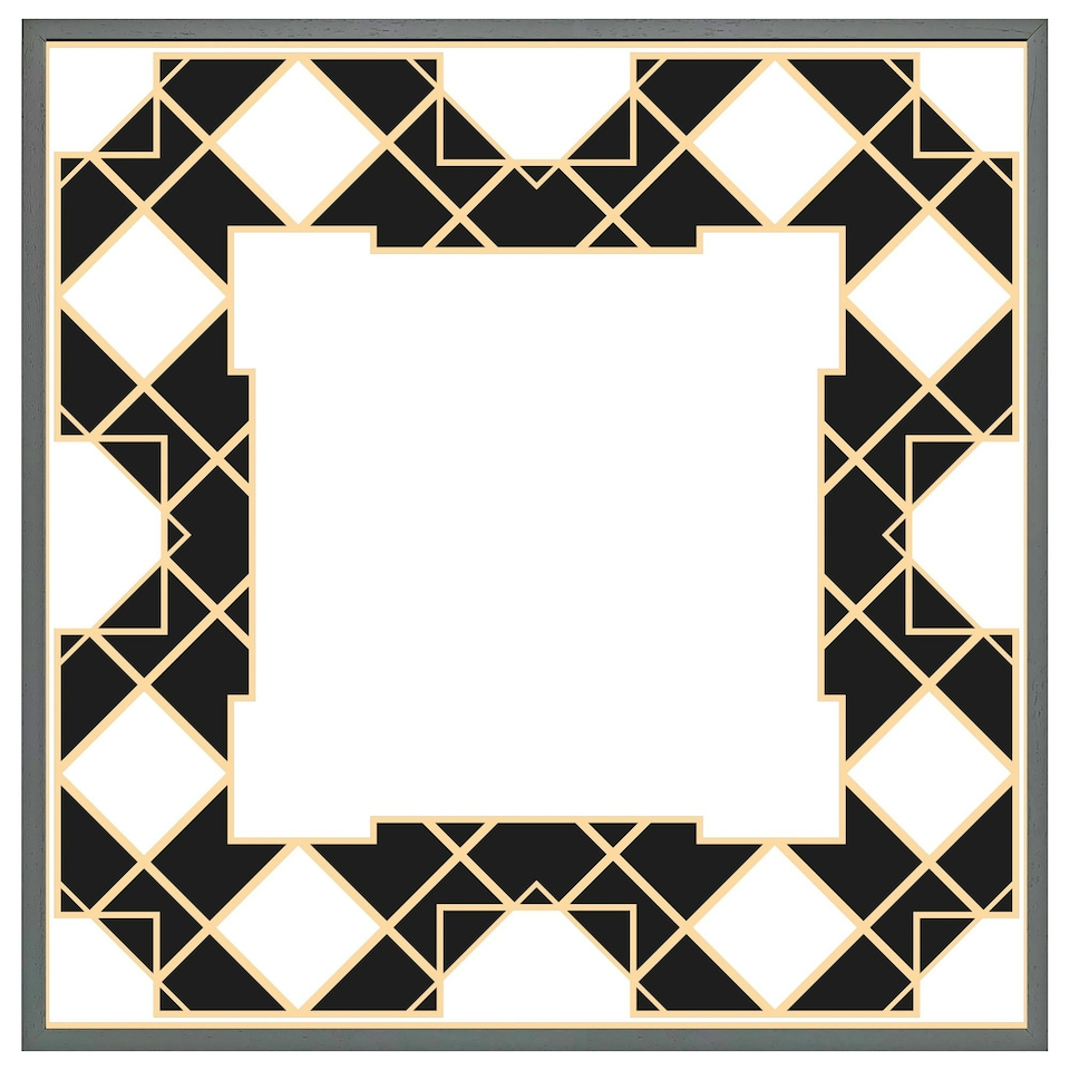 image 1 of Art dco diamond border (Picture Frame) Black | S