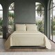 image 2 of Luxury Satin Stripe T250 Cotton Rich Soft Flat Sheet Bed Linen | Cream | King