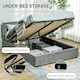 image 3 of HOMCOM King Size Bed Frame with Storage and Adjustable Velvet Headboard
