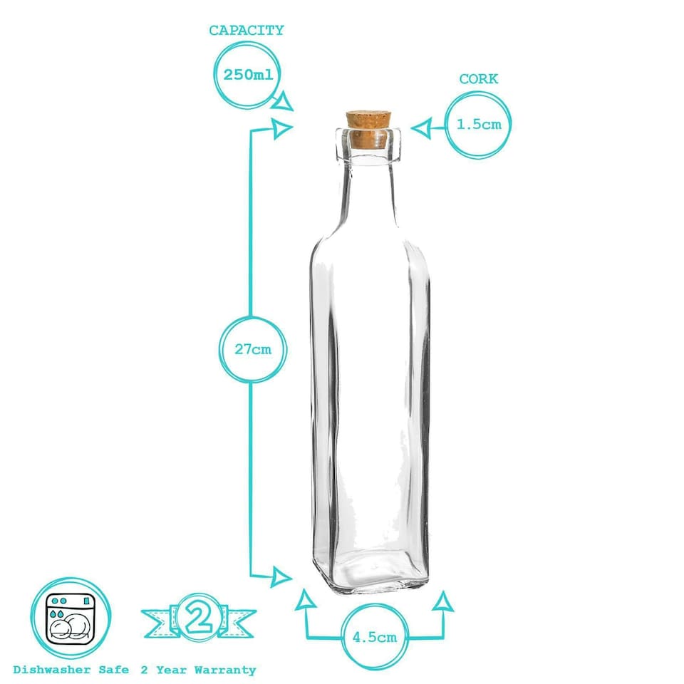 image 1 of Argon Tableware Olive Oil Pourer Bottle with Cork Lid - 250ml