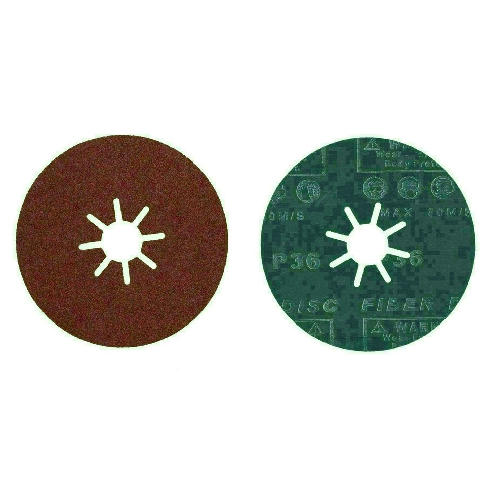 image 1 of 115mm Coarse 36 Grit Fibre Sanding Abrasive Discs For Wood Metal 4-1/2" 200pk