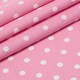 image 2 of Homescapes Pure Cotton Pink Polka Dots Fabric 150cm Wide | Pink | 150cm(60") wide, sold per metre length