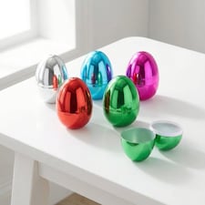 Assorted Metallic Easter Egg Plastic Capsules 5.7cm - Pack of 12