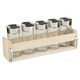 image 1 of 6-Pc Spice Herb Glass Jars with Wooden Wall Rack