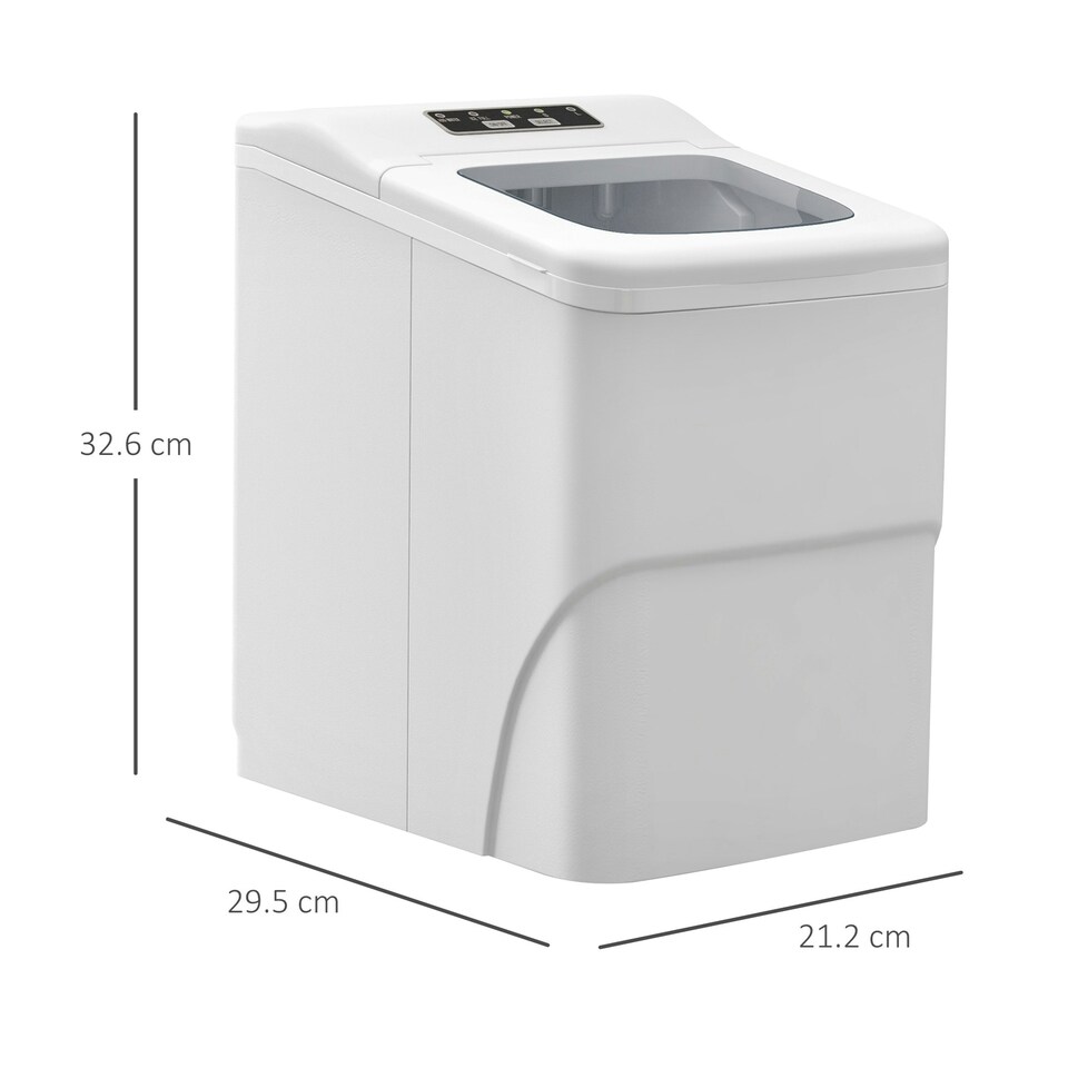 image 1 of HOMCOM Ice Maker 12kg/24H Production with Scoop Basket for Home Office Black