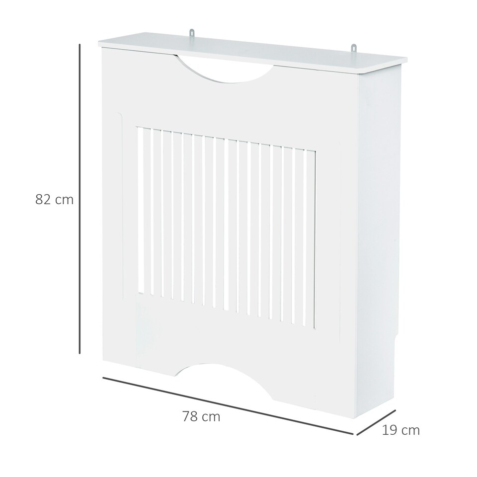 image 1 of HOMCOM Modern Radiator Cover Heater Cabinet Slatted Worktop Painted