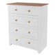 image 4 of Capri 4 Drawer White Chest of Drawers - White Painted Pine Bedroom Storage with Shaker Style Legs | White | White | 1