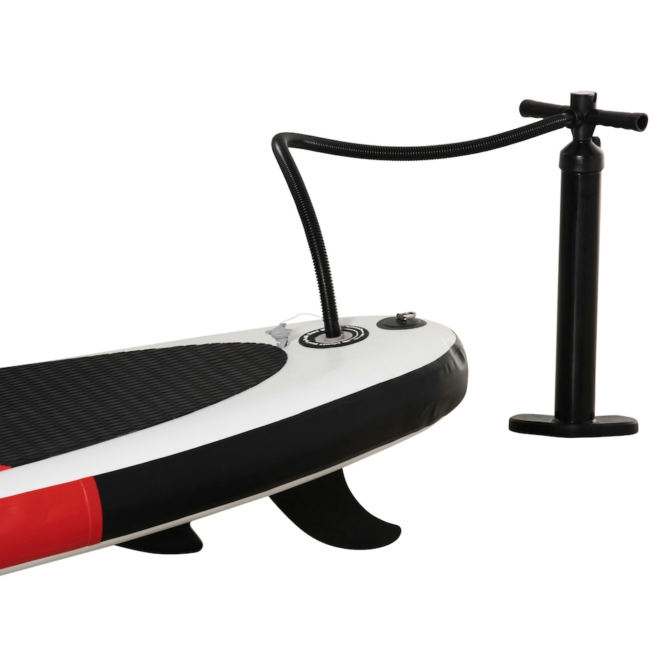 image 1 of Outsunny 10Ft Inflatable Stand Up Board Non-Slip Deck Board w/ Paddle Carry Bag White