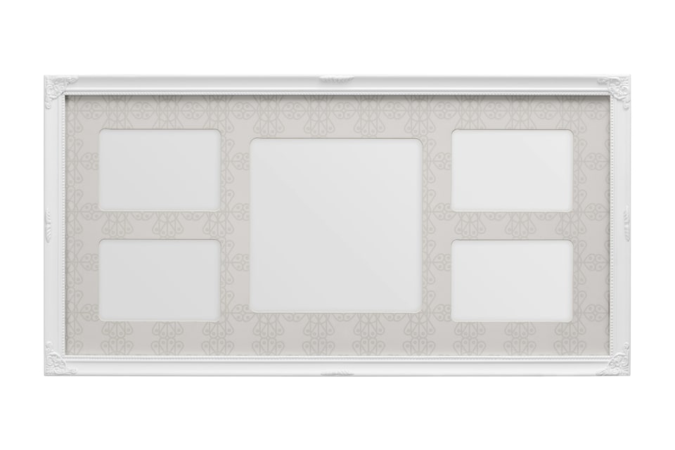 image 1 of White 5 Multi-Photo Frame,Decorative Wall Frame For Hallway,Picture Frame With Square & Landscape Options | White | One Size