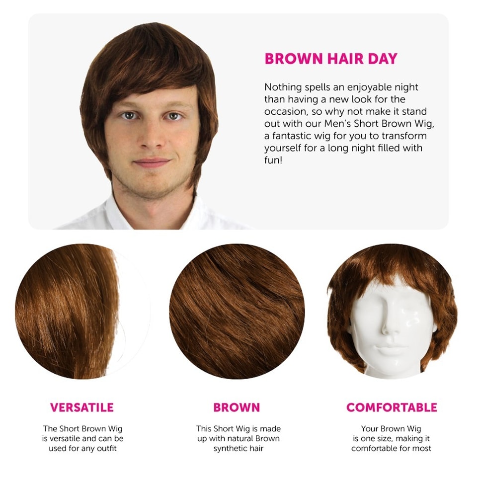 image 1 of Short Wig - Brown | Brown | 24