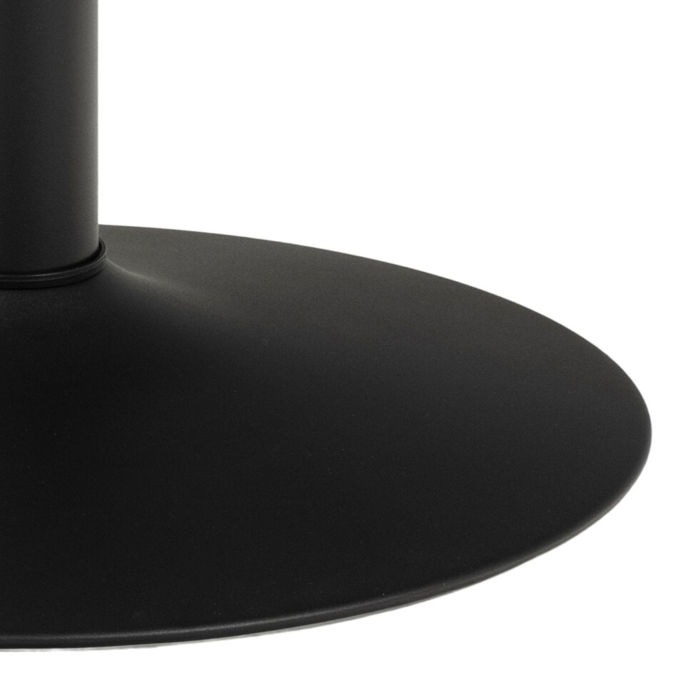 image 1 of Ibiza Round Dining Table with Black Top and Matt Black Base