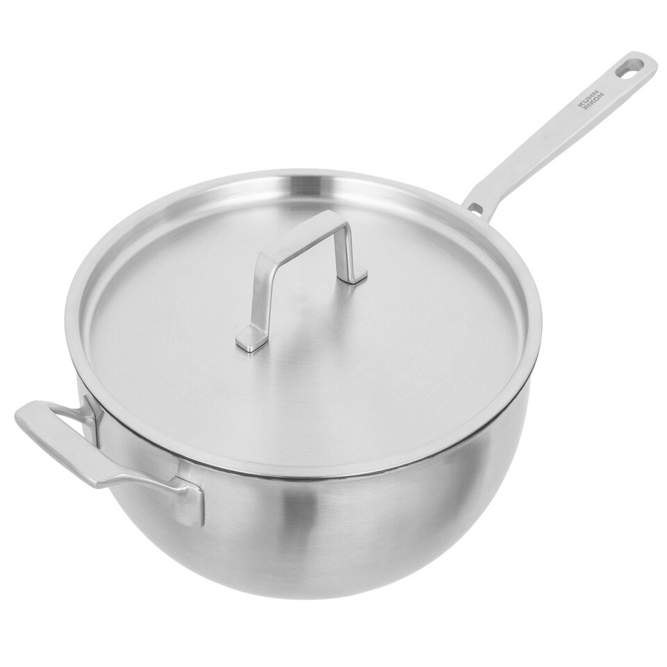image 1 of CULINARY FIVEPLY Wok with lid and helper handle non-stick 28cm