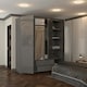 image 4 of Modern 4-Door High Gloss Wardrobe with Soft-Close Mirrors, Gold Accent Handles, Drawers & Shelves – 160cm Wide Grey | Grey 160cm