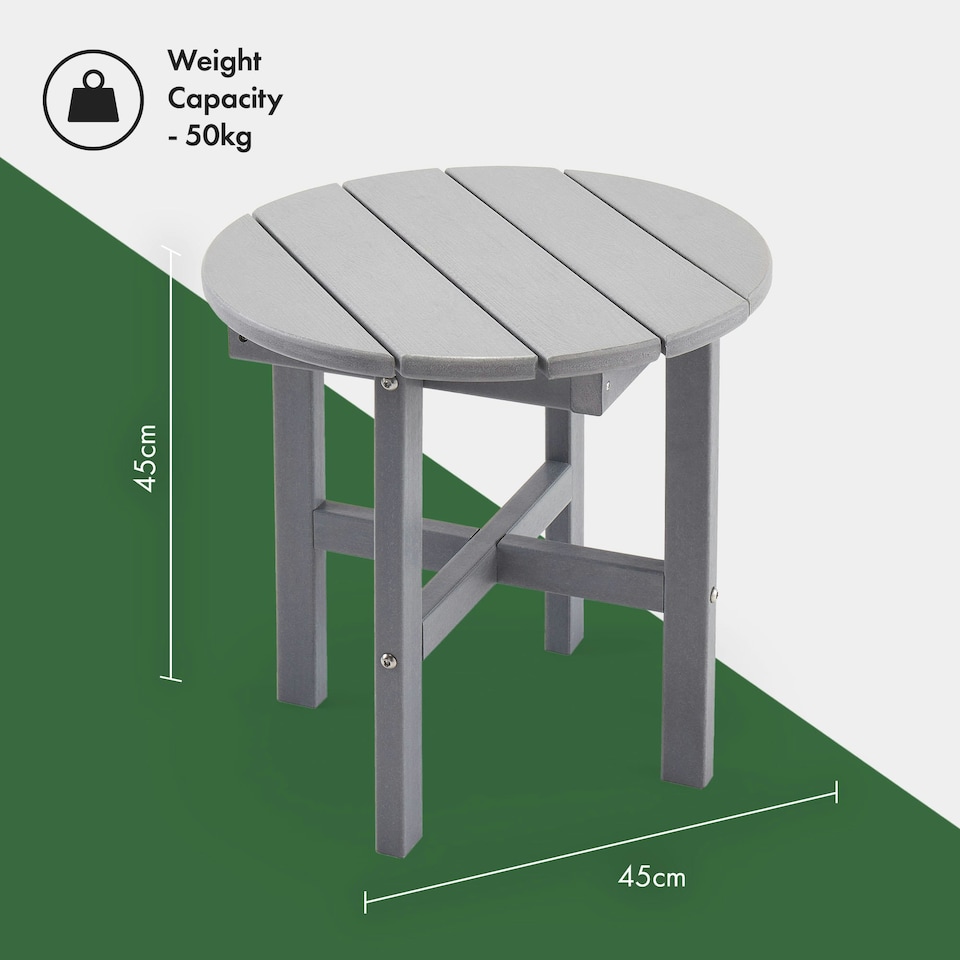 image 1 of VonHaus Westport HDPE Grey Adirondack Side Table