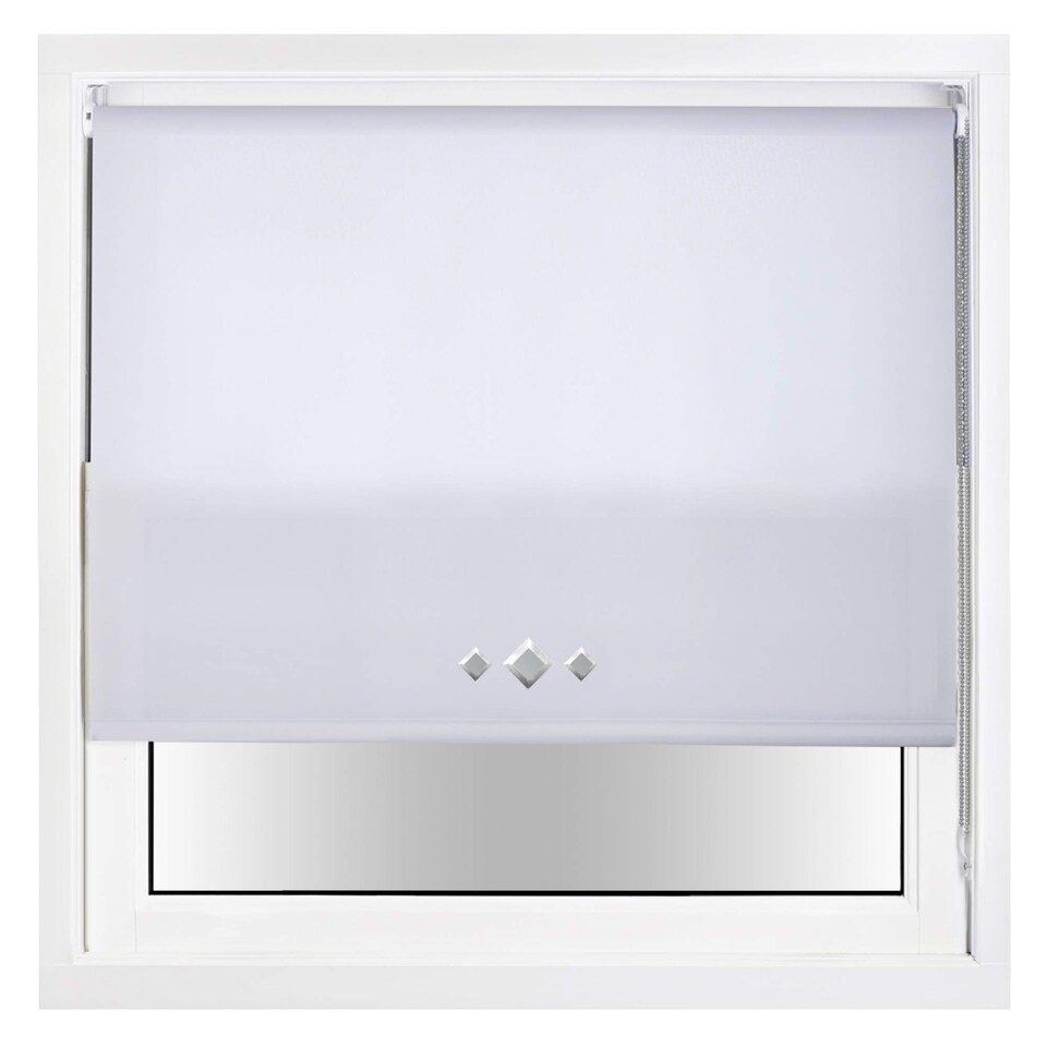 image 1 of FURNISHED Daylight Trimmable Roller Blinds with Triple Diamond Eyelets and Metal Fittings | White | White | (W) 115cm x (L) 210cm