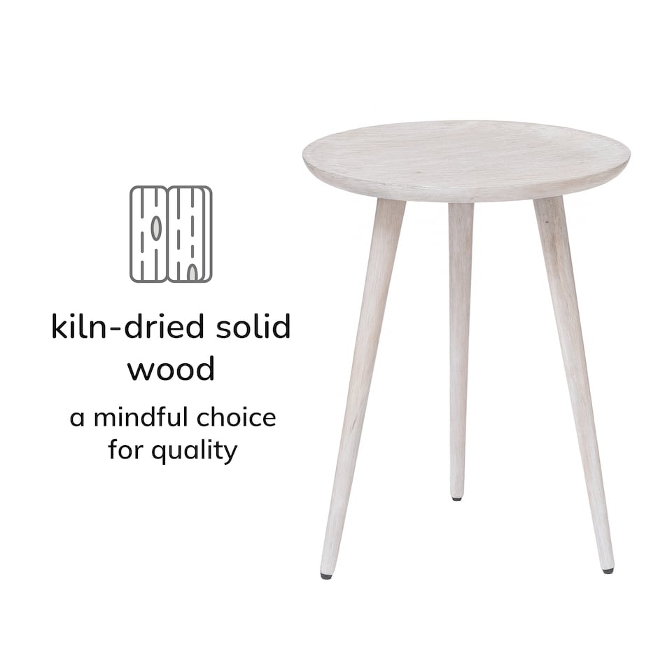 image 1 of Electra Round Solid Mango Wood Side Table for Living Room Bedroom