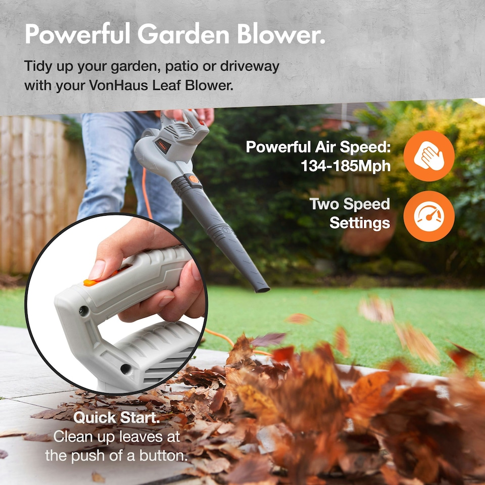 image 1 of VonHaus Leaf Blower 3000W with 8m Cable