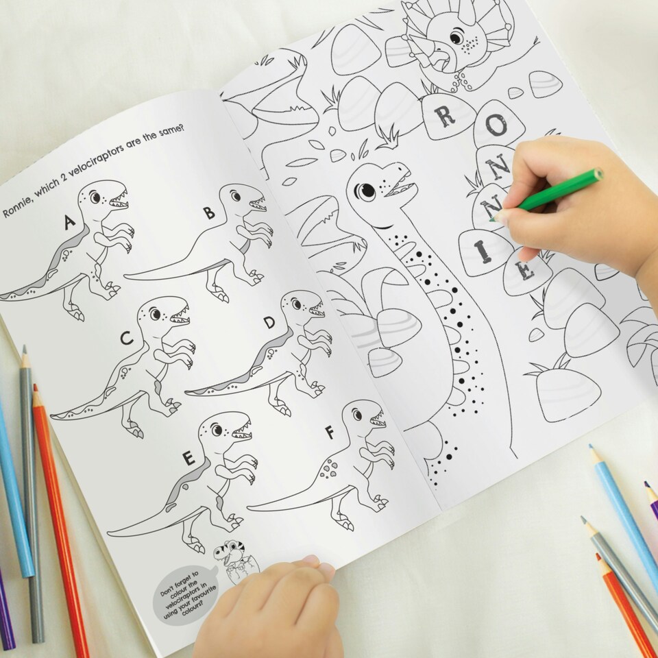 image 1 of Personalised Dinosaur Colouring Book Multi