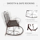 image 3 of Outsunny Rocking Chair Swing Bench Loveseat Metal Bronze Outdoor