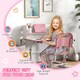 image 3 of ZONEKIZ Kids Desk and Chair Set, Height Adjustable Study Table for 6-12 Years | Pink