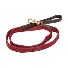 Benji & Flo Braided Leather Dog Lead - Burgundy - 100cm